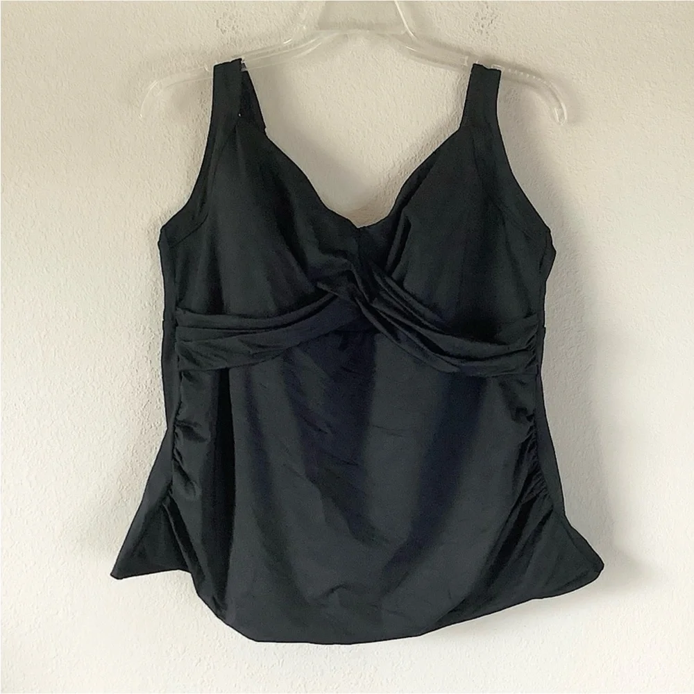 LANDS' END Plus Size Tankini Swim Top Underwire UPF 50+ 18DDD TOP ONLY Resort